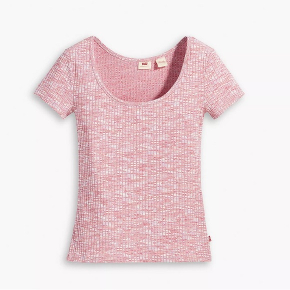 NWT sold out Levi’s BODEGA OPEN NECK SHORT SLEEVE SHIRT color space dye Red sz S - Picture 6 of 6